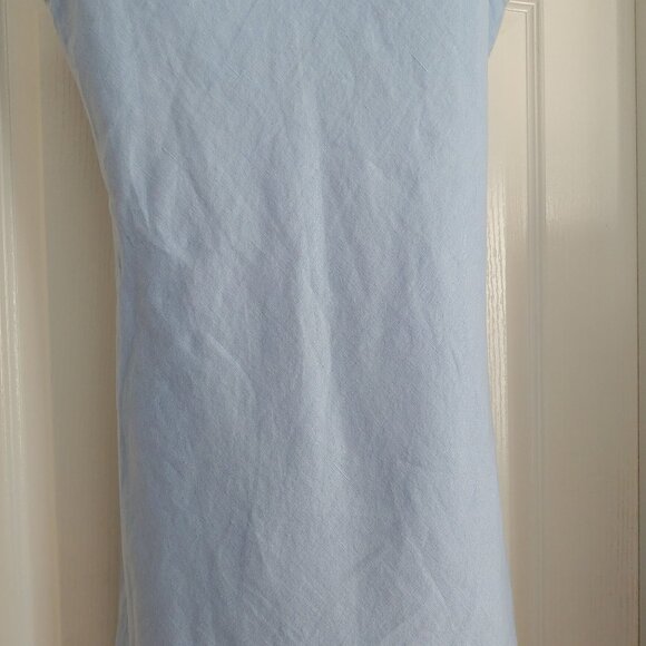 Eileen Fisher Ice Blue Irish Linen Shift Dress Lagom Cottage Lagonlook L - Picture 9 of 13